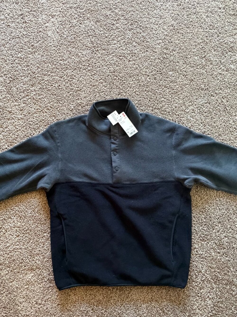 Uniqlo Fleece Quarter Snap Long-Sleeved Pullover Mens/Teen XS